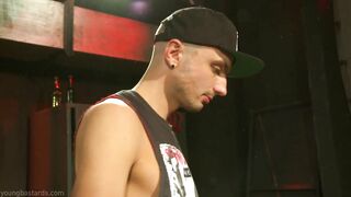 Two Chav Lads Bang About With A Roped Up Twink