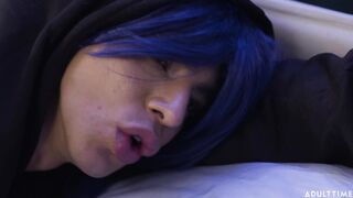 Barefoot Femboy Gives Boyfriend A Footjob Finish